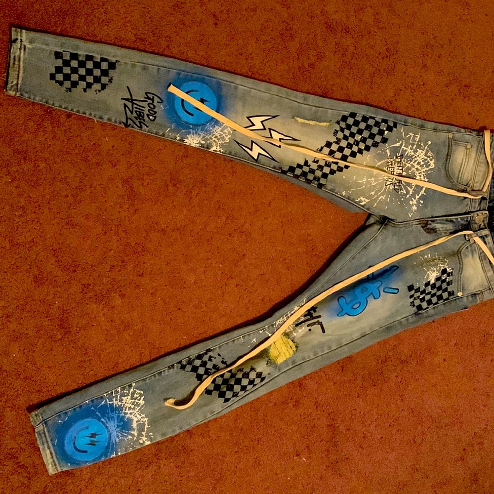 Slim men custom jeans
